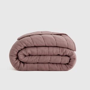 NWT QUINCE Organic Airy Gauze Box Quilt Twin Fig 6168